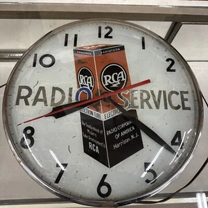 Vintage 1960's RCA TV Radio Service RCA Tubes Lighted Working Clock Dealership - Picture 1 of 9