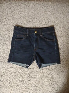 Pantalón corto de tiro alto American Eagle Outfitters talla 6 corte lavado oscuro - Imagen 1 de 13