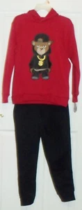Highland Originals Boys Cool Bear Fleece Pant Set/ Hoodie Red/Black Size 8 NEW - Picture 1 of 3