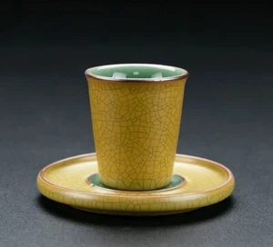Yellow-A Glaze Transformation Tea Cup China Ceramic cup,coffee and Sake Cup - Picture 1 of 7