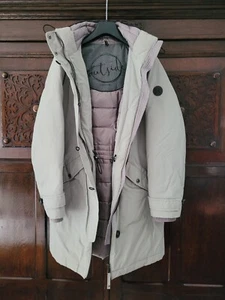 S. Oliver Wintermantel Parka Daunen Gr. 36 / 38 hellgrau neuwertig - Bild 1 von 8