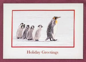 Juego/8 Tarjetas de Felicitación de Vacaciones The Macneil Studio Pingüinos 5" x 7" EE. UU. + Sobres - Imagen 1 de 3