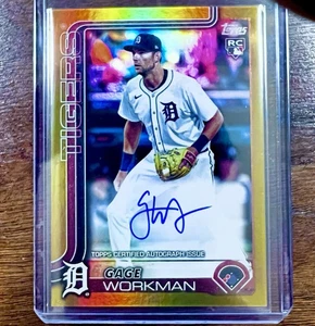 2025 Topps Update GAGE WORKMAN RC #US118 REAL ONE Autograph AUTO Tigers GOLD /50 - Bild 1 von 3