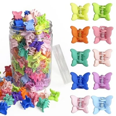 Mini pinzas para el cabello de mariposa, pinzas para el cabello de mariposa para niñas paquete de 100 -10  Foto 1 de 4