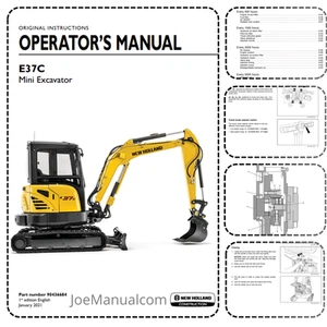 New Holland E37C Mini Excavator Operator's Manual - Picture 1 of 1