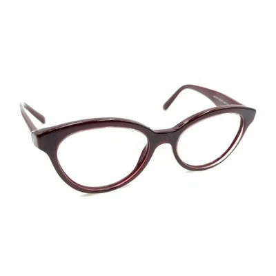 Prada VPR11R UAN-1O1 深红色勃艮第猫眼镜框 50-17 140 意大利 — 第 1/4 张图片