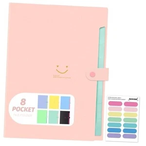 Expanding File Folder, 8 Pockets Accordion File Organizer, A4 Letter Size Pink - Picture 1 of 8
