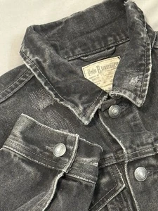 Chaqueta de Camionero Polo by Ralph Lauren Para Hombre Mediana Distress Denim Negra Bandera de EE. UU. - Imagen 1 de 12