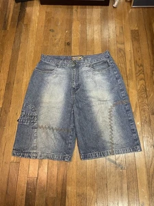 Pantalones cortos holgados vintage y2k Snoop Dog pierna ancha talla 36 bordado patinador grunge 349 - Imagen 1 de 8