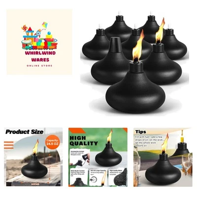 8 Pack Metal Table Top Torches, 24.5oz Citronella Torches for Outside, Refill... - Image 1 of 4