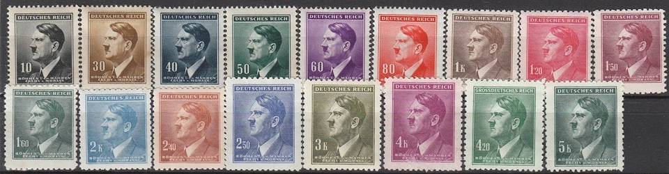 Stamp Germany Bohemia Czechoslovakia Mi 089-104,42 Sc 62-77, 90 WWII Hitler MNG - Image 1 of 1