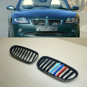 M-color BMW MATTE BLACK E85 E86 Z4 COUPE CABRIOLET FRONT GRILLS GRILL - Picture 1 of 10