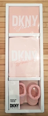 DKNY JEANS 3 Pezzi Set, 0-3 Mesi, Rosa - Immagine 1 di 4