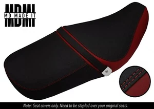 FITS TRIUMPH LEGEND TT 98-01 CUSTOM GRIP VINYL SEAT COVER BLACK & DARK RED - Picture 1 of 6