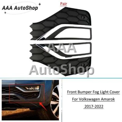 Pair Front Fog Light Cover Grille Bezel For Volkswagen Amarok 2017-2022 2021 - Изображение 1 из 4