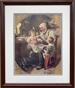 Norman Rockwell "Toy Maker" CUSTOM FRAMED Art Print Americana - Picture 1 of 3