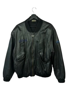 🔥Olympic Centennial Collection Adidas Leather Bomber Jacket🔥 - Picture 1 of 8