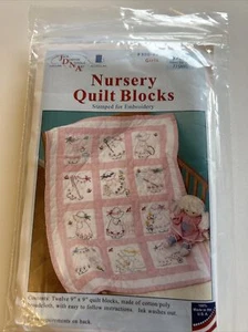 Nursery Quilt Block #300-21 Girl Design Twelve 9x9 Quilt Block Cotton/Ploy - Picture 1 of 6