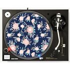 DJ Blush and Navy Floral #2 Slipmat Gramofon 12" LP Odtwarzacz płyt Audiofil