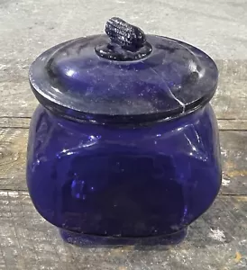 PFLANZEN Gesalzene Erdnüsse Kobaltblau Glas mit Deckel Thekenglas, 9” x 8” - Bild 1 von 4