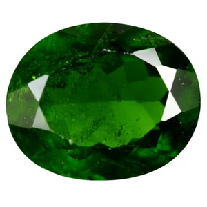 3.66 ct Sparkling Oval Cut (11 x 9 mm) (Un-Heated) Green Chrome Diopside - Picture 1 of 2