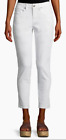 Nanette Lepore Tonal-Embroidered Straight Cropped Jeans White 10 NWT $89