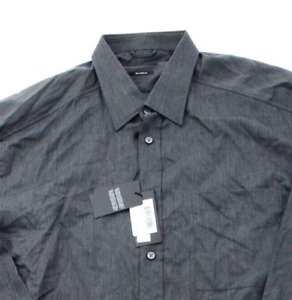 NWT - HUGO BOSS Men's "FELTON" Relaxed Fit L/S DRESS SHIRT (Dark Grey) - US 17