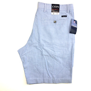 Chaps Shorts Mens 38 Blue Oxford Cloth Button Pocket 10" Inseam