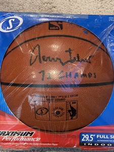 jerry west autographed basketball