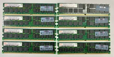 LOT 8x2GB 16GB HPE 405476-051 HYMP525P72CP4-Y5 2GB DDR2-667Mhz REG ECC Hynix - Image 1 of 4