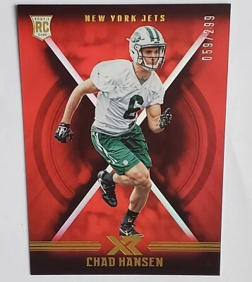 CHAD HANSEN 2017 Panini XR Football Rookie Card #103 RC Red Parallel 059/299 - Image 1 of 4