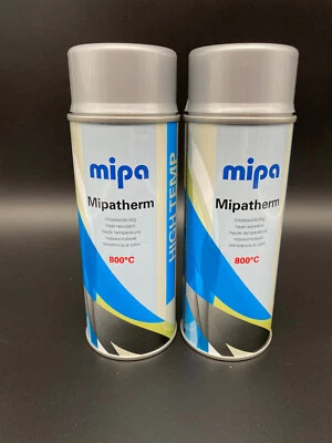 2x Mipa Mipatherm Spray silber 400ml bis 800°C Thermolack Auspuff Motorlack - Bild 1 von 4