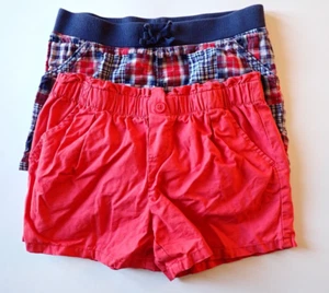 Girls Shorts Carter's Size 12 Red and Faded Glory Large 10/12 Blue Plaid Casual - Picture 1 of 13