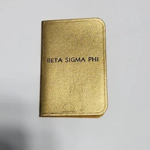 VINTAGE BETA SIGMA PHI Sorority Pocket Address Book Gold - Picture 1 of 9