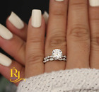 White Gold 2.50 Carat Round Cut Moissanite Bridal Set Engagement Ring Solid 14K
