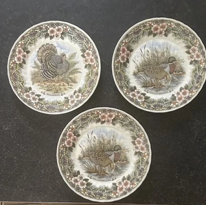 3 Vintage Wildlife Scenes von Churchill 2 Mallard + 1 Truthahn 10" Teller England - Bild 1 von 6