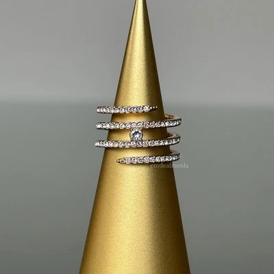 Anillo bobina creatividad oro rosa cristal Swarovski pavé talla 52 (US 6) 5221420 Foto 1 de 4