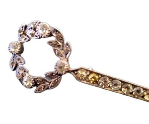 Historische Brosche Silber Lorbeerkranz Revers Nadel Brooch Sterling-Silver - Bild 1 von 15