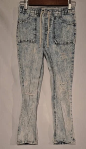 Justice Girls Bleached Distressed Girlfriend Jeans Size 10 - Picture 1 of 5