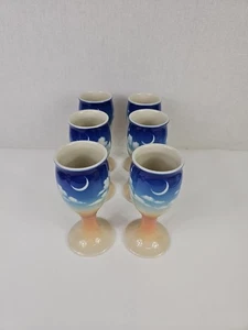 Set of 6 Pye In The Skye 'Dusk' Ceramic Goblet Cup Cups 6.5" Willits CA - Picture 1 of 24