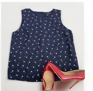 Blusa sin mangas Banana Republic Anchor MEDIANA azul náutico sin mangas para mujer - Imagen 1 de 9