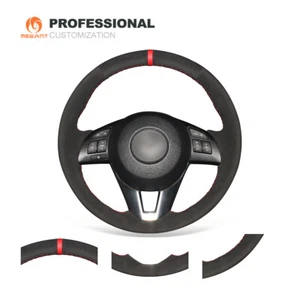 DIY Black Suede Steering Wheel Cover for Mazda 3 Axela Atenza CX5 CX-3 Scion iA - Picture 1 of 10