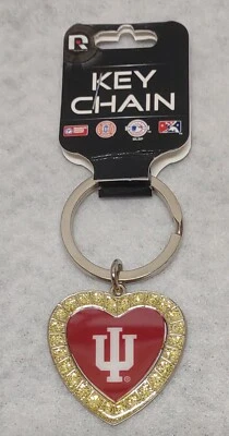 Indiana Hoosiers  NCAA licensed  heart-shaped  keychain - Image 1 of 2