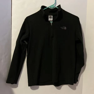 The North Face Boy's Solid 1/4 Zip Fleece Pullover Black Size Large - Picture 1 of 7