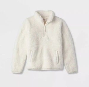 Wondershop Kids Matching Family Half-Zip Sherpa Pullover White 8, Medium #3034 - Picture 1 of 12