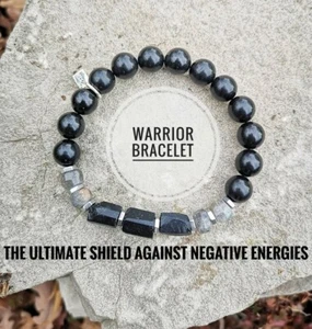 Handmade Bracelet THE WARRIOR BRACELET repel negative energies w/ shungite - Picture 1 of 7