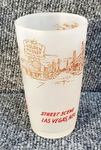 Vintage Las Vegas Nevada "Street Scene" Souvenir Frosted Glass [VHTF] (EUC) - Picture 1 of 7