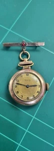 Extremely Rare 9ct Gold Long T Tudor Nurse Watch Rolex Case Cal. 59 Working - Picture 1 of 24