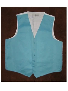 314 NWOT ZELENTE Men's Solid Light Blue Color Dress Vest Size XL 5 Buttons - Picture 1 of 11