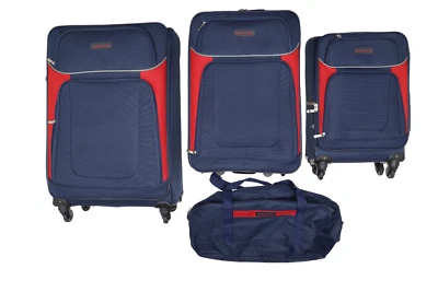 Nautica Navy Oceanview Polyester 4-Piece Softside Luggage Set 28"/24"/20" B1085 - Image 1 of 4